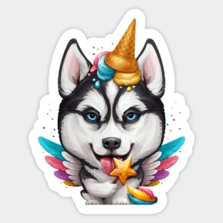 Husky Unicorn Sticker